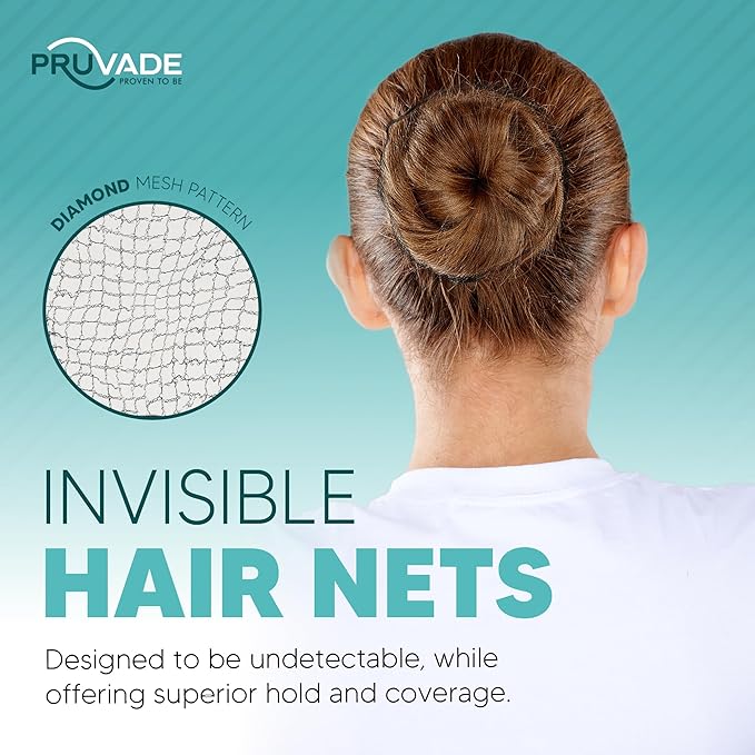 Invisible Hair Nets for Women & Men | 200 Pack | Elastic 24" Mesh Hair Net for Buns, Long Hair & Short Hair - Hairnets for Ballet Dancers, Sleeping, Wig Storage, Food Service & More