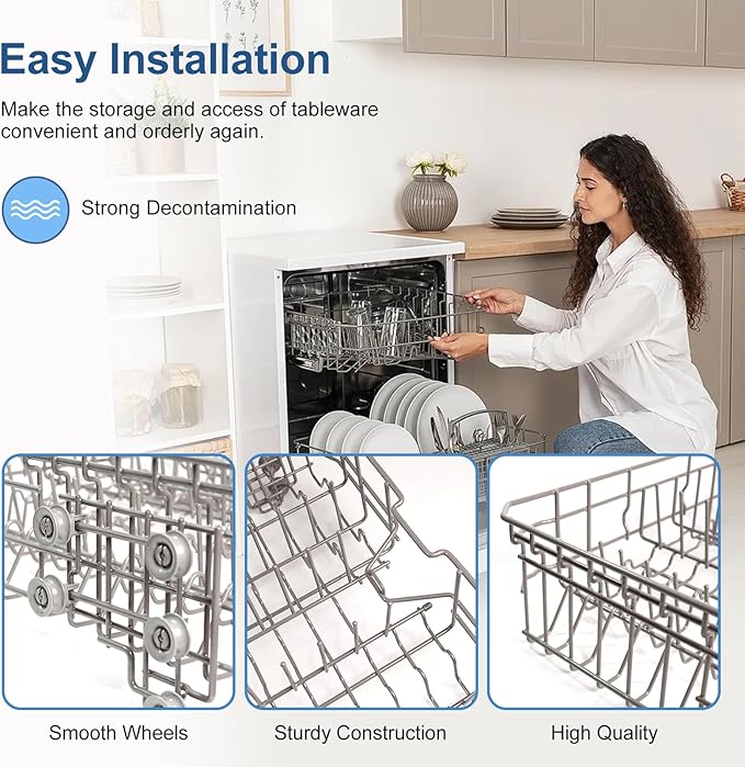 【2026 UPGRADED】DD82-01385A DD82-01385B Dishwasher Upper Rack Replacement Parts Fit for Samsung Dishwaher DW80R2031US, DW80R2031UG, DW80N3030US, DW80N3030UB, DW80N3030UW, DW80M2020US