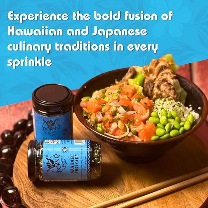 Pono Hawaiian WASABI NORI Furikake RiceSeasoning Premium Ingredients-Gluten-Free and Non-GMO-Multi Purpose Rice Seasoning–Free from Preservatives and Artificial Colors–Japanese Seasoning-2.5 oz (71g)