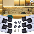 Muzata 10Pack 6.6FT/2M V Shape LED Channel Black Aluminum LED Strip Diffuser Channel with Milky White Cover Corner Lighting Easy Installation V1SW BW 2M