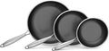 Bielmeier 8, 10, 12 Inch Nonstick Frying Pan，3-Piece Set Stainless Steel Flat Bottom Frying Pan for Gas, Electric & Induction Cooktops, Dishwasher S