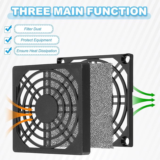 PATIKIL 150mm Fan Filter Grill, 6 Pcs Plastic Ventilation Dustproof Grill Cover Cooling Ventilator with Screws for Industry Workshop Computer Case Refrigerators Air Conditioning, Black