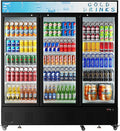 73" Commercial Beverage Refrigerators Glass Door Refrigerator,55 Cu.ft.Upright Display Cooler with Soft LED Light and Adjustable Shelves for Restaurant Grocery Stores Home