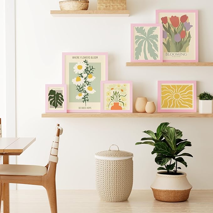 Vittanly 12x16 Picture Frame, Solid Wood Frame with Plexiglass, Includes 8.5x11 Mat, Wall Hanging for Photos, Home Decor, Pale Pink, 1 Pack