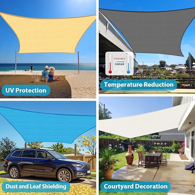 Amagenix Sun Shade Sail 5X12 Curved Edge Outdoor Shade Canopy Dark Grey Breathable 95% UV Block Shade Cloth for Patio Garden Backyard (We Make Custom Size)