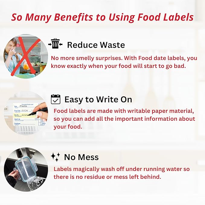 2x3 Dissolvable Food Labels, 250 Label Stickers, Bottle Labels for Storage Bins, Sticker Labels for Food containers, (250, Blue)