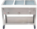 Kratos Commercial Mobile Electric Steam Table/Hot Food Table, 3 Wells, Stainless Steel, NSF 120V (28W-197)