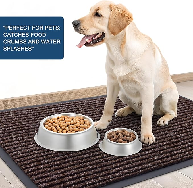 OLANLY Front Door Mat Indoor Outdoor Entrance, Waterproof Heavy Duty Doormat, Fade Resistant, Low Profile, Easy Clean Patio Porch Welcome Floor Mats for Entry, 59x23, Tan
