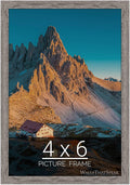 wallsthatspeak 4x6 Gray Barnwood Picture Frame for Puzzles Posters Photos or Artwork