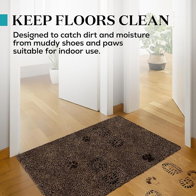Premium Microfiber Indoor Door Mat – 20"x30" Washable Entry Mat, Non-Slip, Waterproof Backing, Super Absorbent, Low Profile Entryway Doormat for Indoor Entrance