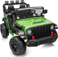2 Seater Ride on Car Toy, 12V Electric Car for Kids 4-8 with Remote Control, Capacity 110 lb, LED Light - Green