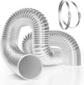 VIVOSUN 6 Inch 16 Feet Flex Air Aluminum Ducting, Flexible Dryer Vent Hose for HVAC Ventilation with 2 Stainless Steel Clamps