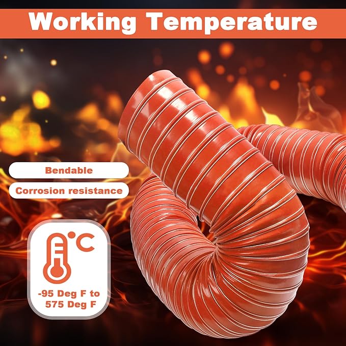 NOWBALL 3in Automotive Air Duct Hose, Length 1 Meter-3.3ft, 3" Silicone Flexible Cooling Ducting, 76mm High Heat Brake Exhaust Hose for Car, Garage, Dryer Air System