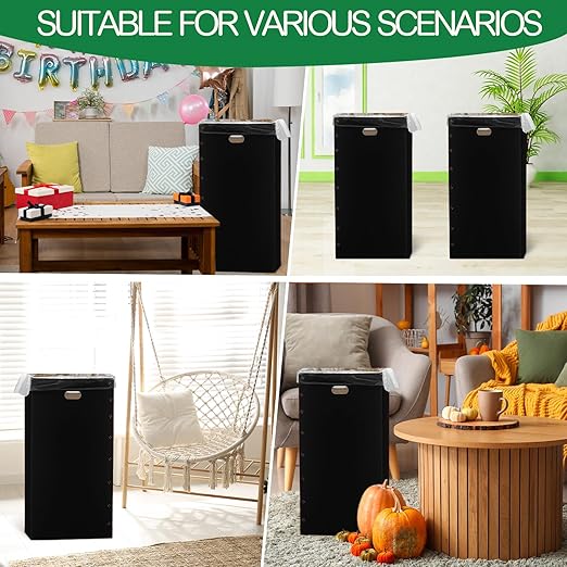 Nosiny 20 Pcs 50 Gallon Corrugated Cardboard Trash Cans for Events, Disposable and Reusable Cardboard Bin Bulk with Trash Bag, Recycling Pop-up Garbage Box, Foldable Waste Container for Party (Black)