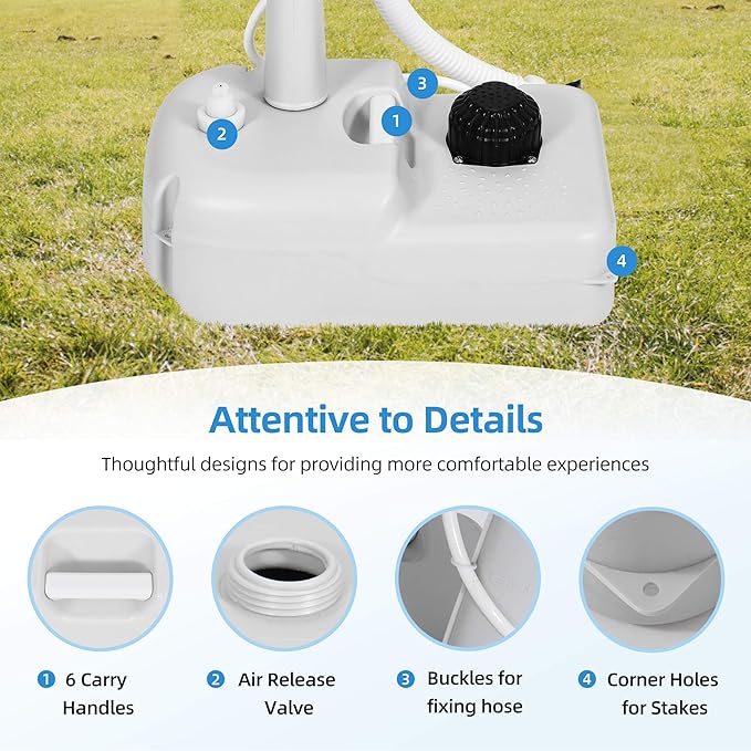 YITAHOME Portable Sink Camping Hand Washing Station with 17 L Wash Basin Stand and Carry Bag, Rolling Wheels, Soap Dispenser, Towel Holder, for Outdoor, Travel, Boat, Gather, Garden, Worksite