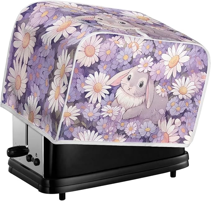 UNICEU 4 Slice Quilted Toasters Daisy Bunny Cute Print Dust-proof Bread Maker Kitchen Small Appliance dust cover