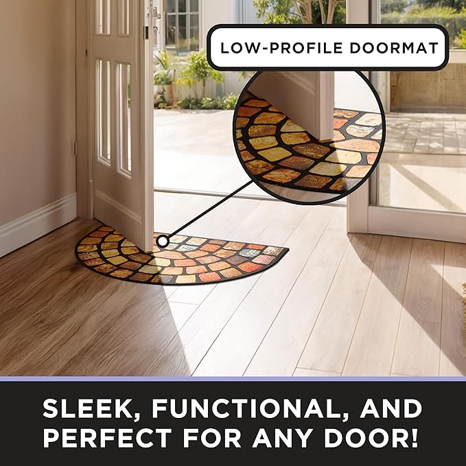 ubdyo Unique Design Door mat - Low Pile Front Doormat Outside Entrance for Efficient Dirt Trapping - All Weather Front Door Mat Indoor Entrance - Anti Slip Welcome Matt Outdoor - (36" x 24", Orange)
