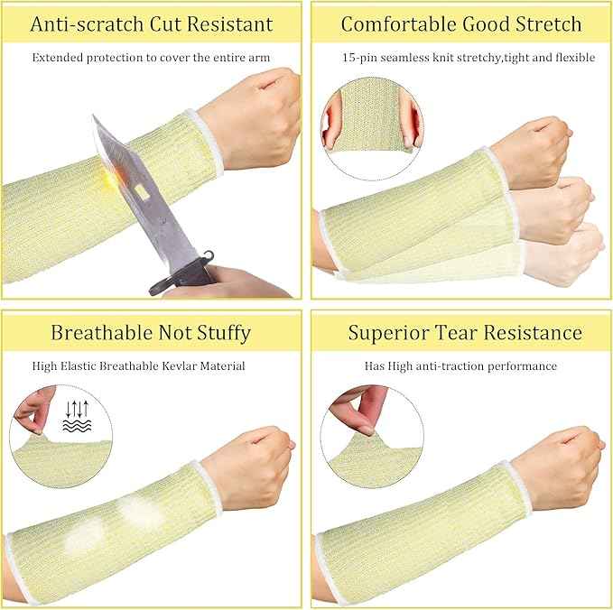 Sintege 3 Pairs Arm Protectors for Thin Skin and Bruising Cut Resistant Forearm Sleeve Level 5 Arm Burn Protection Sleeve (Black, Beige, Grey,7.9 Inch)