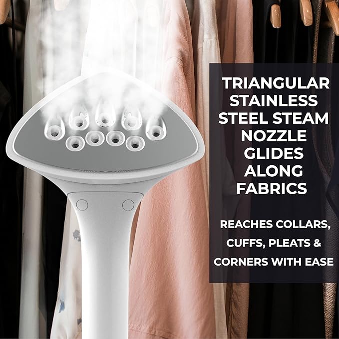 SALAV Standing Garment Steamer with Smart Auto-Off, Adjustable Comfort Board, 6 Steam Setting LED Display for Various Fabric Types, Perfect for Home and Family