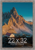 wallsthatspeak 22x32 Gray Barnwood Picture Frame for Puzzles Posters Photos or Artwork