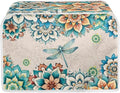 UNICEU Boho Floral Dragonfly 4 Slice Toasters Cover, Reusable Kitchen Accessories Dust-proof Toasters Cover