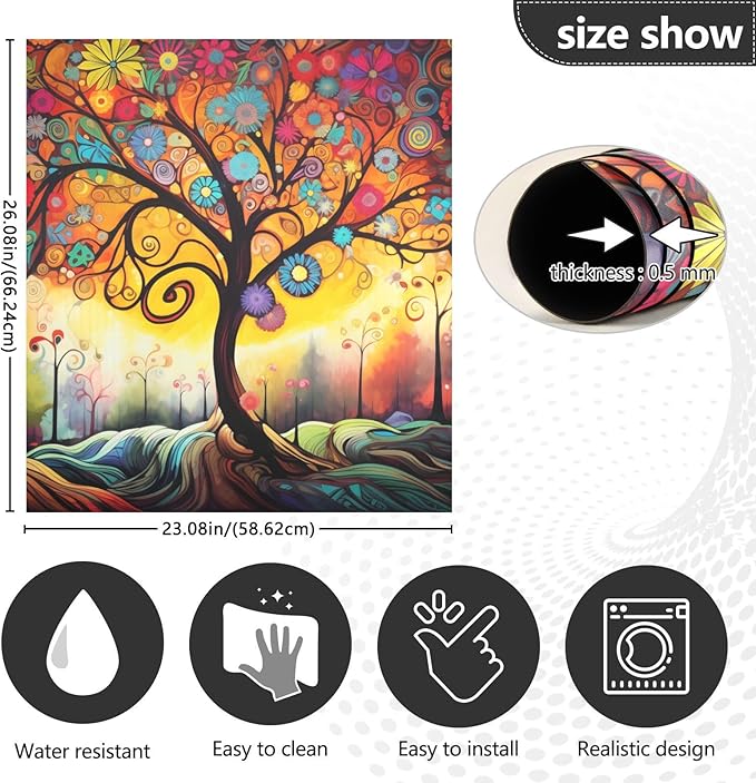 Abstract Tree Dishwasher Magnet Cover Sticker Magnetic Refrigerator Panel Front Door Fridge Microwave Decal