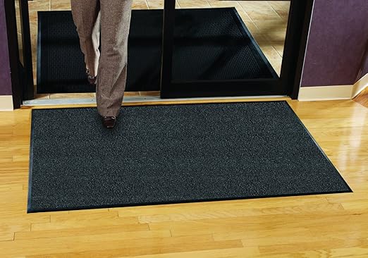 Guardian Floor Protection 94041930 Platinum Series Indoor Wiper Floor Mat, Rubber with Nylon Carpet, 4' Length, 19' Width, Grey