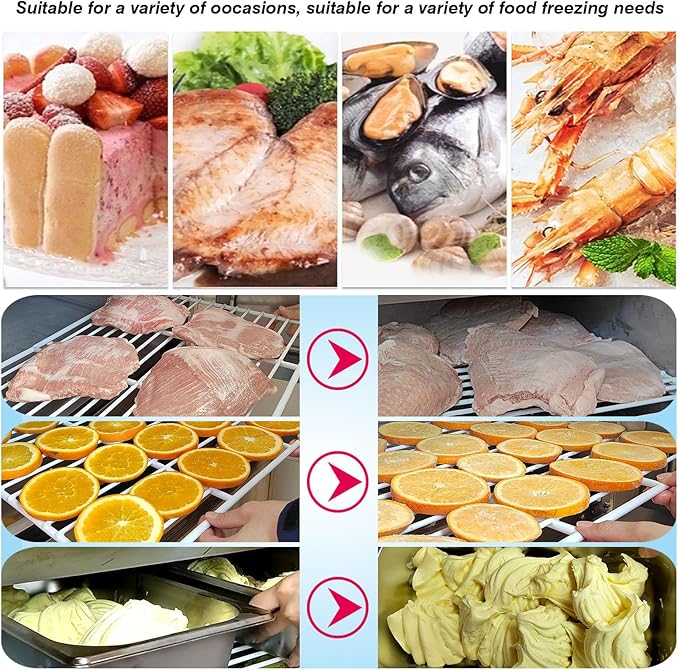 Kolice Commercial Countertop Blast Chiller & Freezer, Chest Fridger, Flash Freezer for freezing Ice Cream, Seafood, Desserts, Meat, Dumpling, Dough, Lowest Temp. -31°F(-35°C),32L