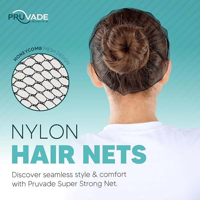 Nylon Hair Nets for Women & Men | Case of 1000 | 24" Honeycomb Mesh Hair Net for Food Service, Medical & Industrial Use - Breathable & Sturdy for Bun Hair, Most Long & Short Hair- Latex Free