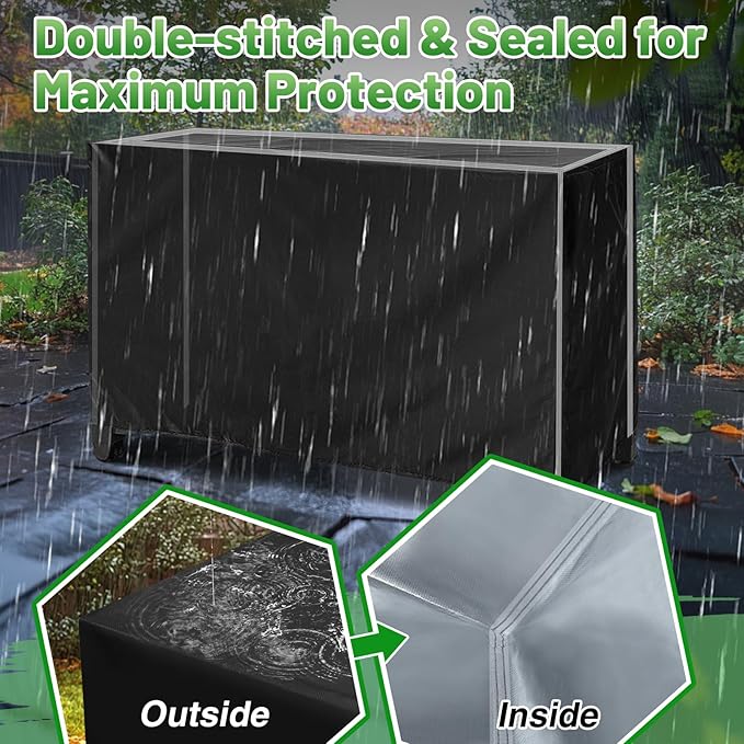 PAMASE Outdoor Dining Grill Cart Cover - 54"L*23"W*35"H, Compatible with Keter Unity XL Portable Cabinet Bar, Heavy Duty Waterproof BBQ Food Prep Table Serving Worktable Metal Movable Station