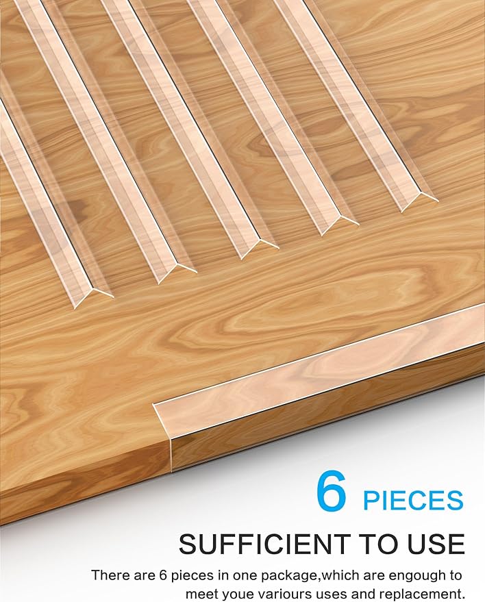 6PCS Clear Self-Adhesive Wall Corner Protectors，Corner Guards & Edge Protector for Wall Door Frame Cabinet Baseboard & Door, Table, Stair(32" X 1.0")