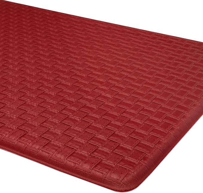Achim Home Furnishings Woven-Embossed Faux-Leather Anti-Fatigue Mat - 20in x 39in - Lava