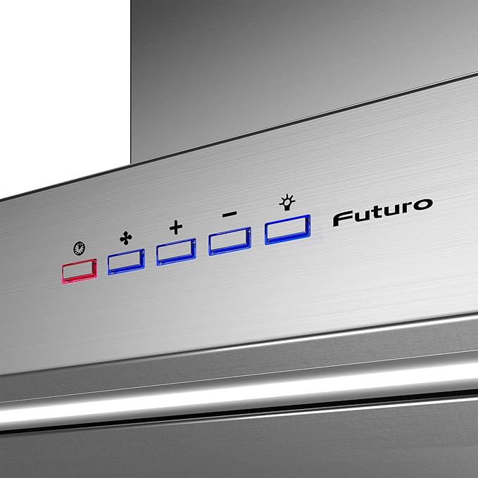Futuro Futuro Wall Mount Range Hood 48" | Positano | Stainless Steel Vent Hood | Modern Italian Exhaust Hood |LED, Ultra-Quiet with Blower