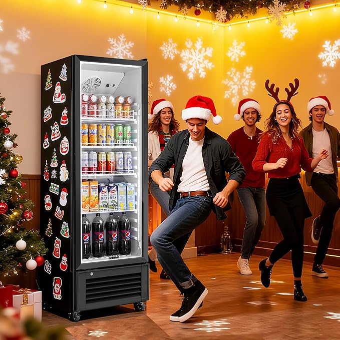 BODEGACOOLER Commercial Beverage Refrigerator and Cooler, 11.5 Cu.Ft Commercial Refrigerators Glass Door Fridge for Bar, drink, Commercial Merchandiser Refrigerator with 312 cans & 192 bottles.