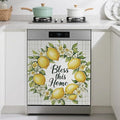 Lemons Magnetic Dishwasher Cover,Floral Dishwasher Covers for The Front Magnetic Dishwasher Panel Decal Cover for Kitchen 23x26inch