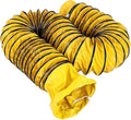16FT Ducting Hose 8IN PVC Flexible Duct Hosing with Adjustable Rope S Hook & Steel Support for Utility Blower Exhaust Fan (8''x16ft)