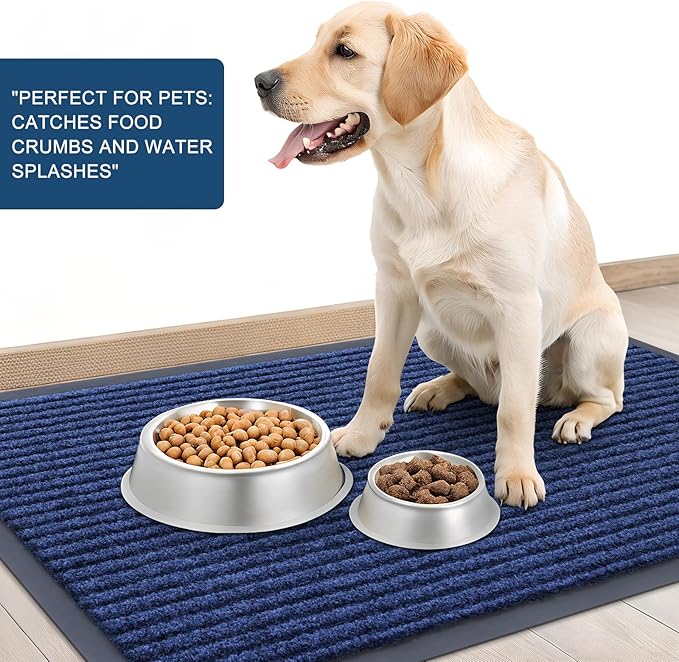 OLANLY Front Door Mat Indoor Outdoor Entrance, Waterproof Heavy Duty Doormat, Fade Resistant, Low Profile, Easy Clean Patio Porch Welcome Floor Mats for Entry, 71x30, Blue