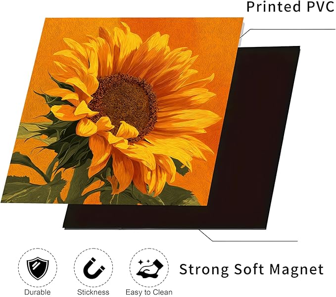 Dishwasher Magnet Cover, Creative Pattern Sticker, Dishwasher Magnetic Decoration, Refrigerator Protection Decoration, Kitchen Art Decoration 23x25.5 inches, Sunflower