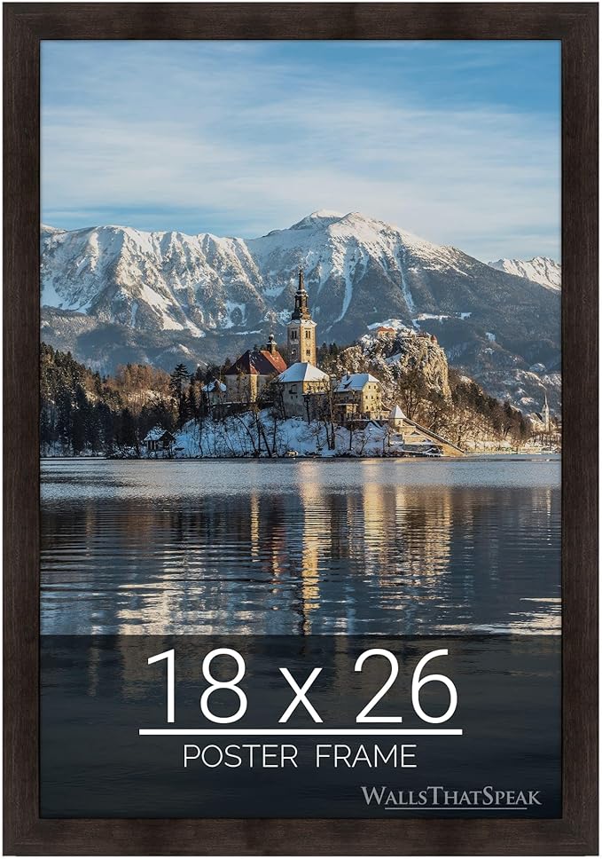 wallsthatspeak 18x26 Espresso Brown Picture Frame for Puzzles Posters Photos or Artwork