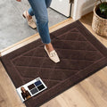 JSEI Dirt Trapper Door Mat 20"x32", Non-Slip Washable Entryway Mats, Dog Door Mat, Stain Resistant and Absorbent Floor Mats, Low Profile Welcome Mat for Front Back Door, Brown