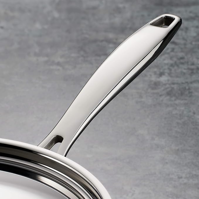 Tramontina Signature Tri-Ply Clad Stainless Steel 3-Quart Saute Pan with Lid, Induction-Ready Cooking Pan, Dishwasher-Safe, NSF-Certified, Made in Brazil