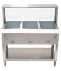 Kratos Commercial Electric Steam Table/Hot Food Table with Overshelf and Sneeze Guard, 3 Wells, Stainless Steel, Stationary, NSF, 120V (28W-192)
