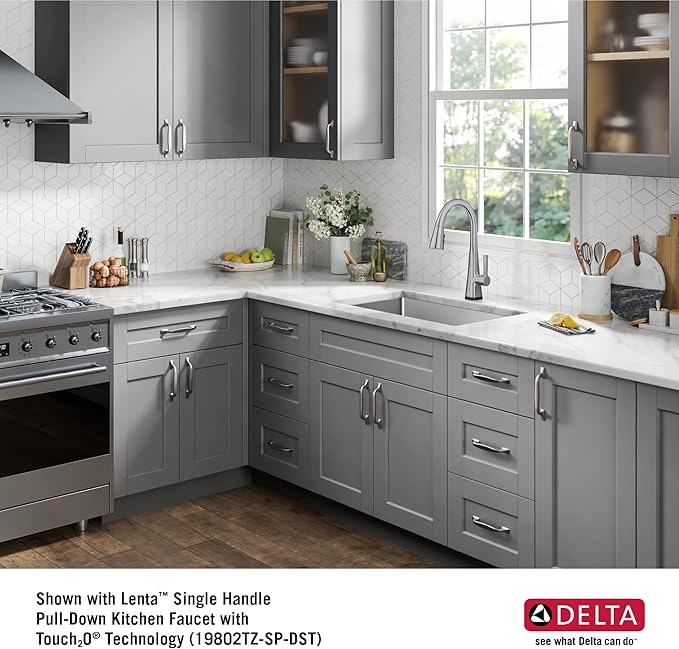 DELTA FAUCET Delta Lenta 26-inch Undermount 16 Gauge Stainless Steel Single Bowl Kitchen Sink with Accessories, 953034-26S-SS, Satin