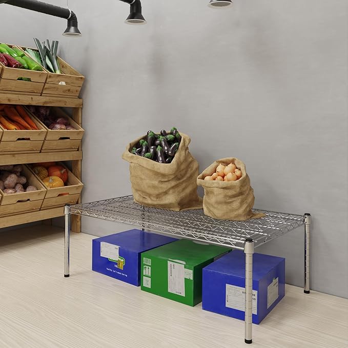 24''W x 42''L x 14''H Chrome Plated Wire Dunnage Rack | Off The Floor Storage