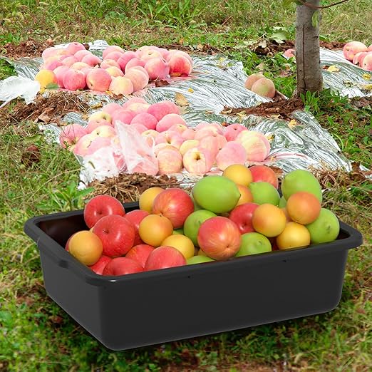 35 L Black Plastic Large Bus Box, Plastic Commercial Bus Tub, 4 Packs