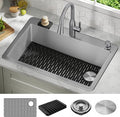 DELTA FAUCET Delta Marca 33 inch Drop-In Undermount Stainless Steel Single Bowl Kitchen Sink with Accessories