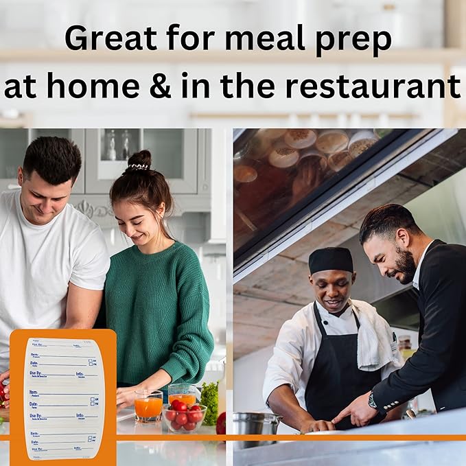 2x1 Dissolvable Food Labels, 250 Label Stickers, Bottle Labels for Storage Bins, Sticker Labels for Food containers, (250, Blue)