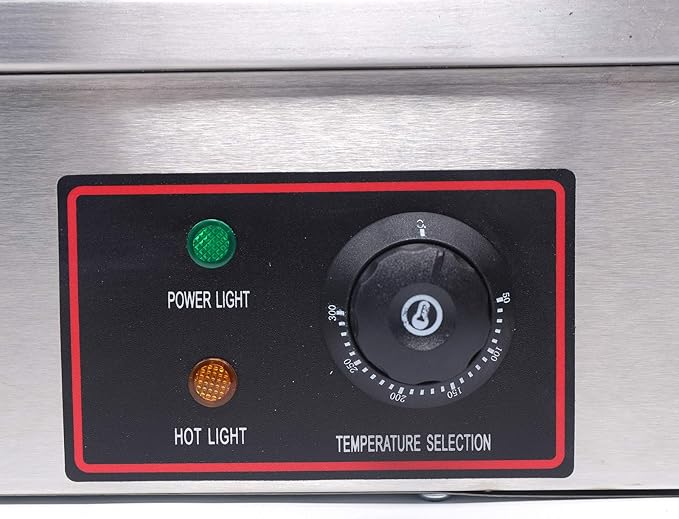Electric Griddle, 1600W Flat Top Grill 50-300℃/122-572℉, Stainless Steel Teppanyaki Grill for Home Restaurant Snack Shop Street Food
