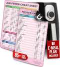 Cathy Yoder's Air Fryer Cheat Sheet Set, Air Fryer Accessories, AirFryer Cooking Guide Magnetic Cheat Sheet, AirFryer Cook Times Chart Magnet, Internal Food Temp for 80+ Popular Foods - Pink