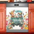 Highland Cow Pig Donkey Truck Dishwasher Magnet Cover Sticker Magnetic Refrigerator Panel Front Door Fridge Microwave Decal